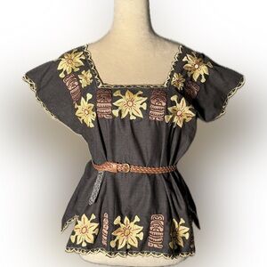 Mayan Cacao Ceremonial Cotton Blouse. 🙏🏼✨